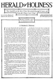 Front page of Herald of Holiness - September 20, 1922