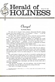 Herald of Holiness - March 23, 1960