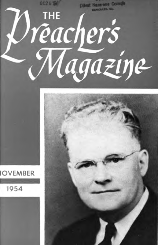 Title Page of Preacher's Magazine Photo of Orval J. Nease