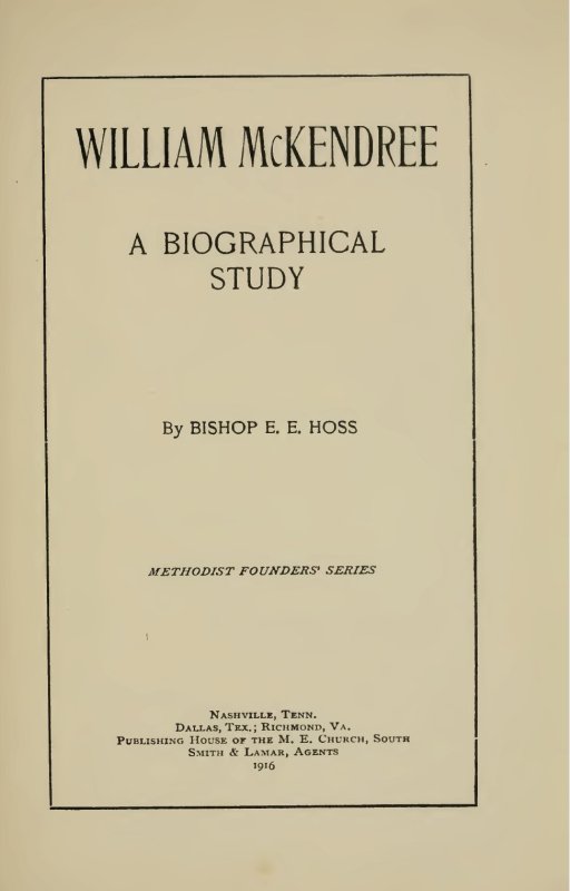 Title Page Image - William McKendree
