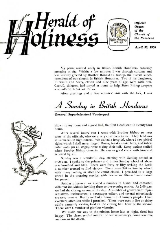 Herald of Holiness - April 30, 1958