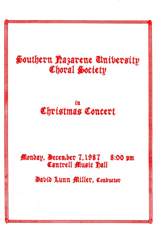 SNU Choral Society Christmas Concert (1987)